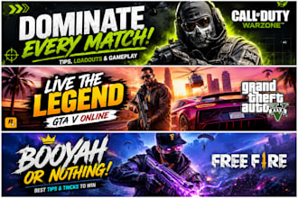 design amazing gaming youtube thumbnails