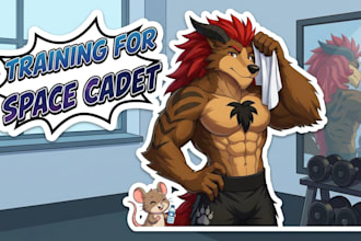 draw furry art fursona anime style furry sticker avatar anthro art illustration