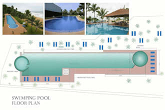 design luxury residential and commercial swimming pools with cad drawings