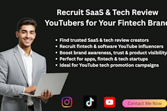 recruit saas and tech review youtubers for your fintech brand