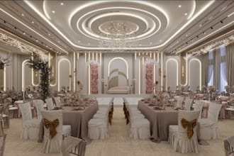 design event hall interior,conference hall decor, auditorium,banquet hall layout