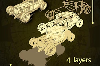 create 3d dxf file for cnc, laser cutting, engraving, and 3d printing