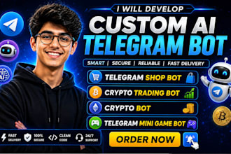 custom ai telegram bot telegram shop bot crypto trading bot crypto bot mini game