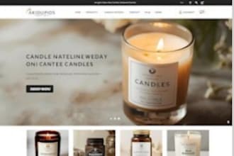 build custom candle shopify store scented candle lightening spiritual website