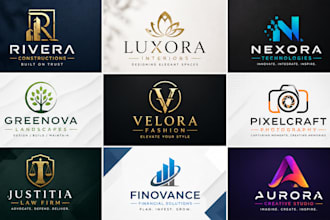 do modern minimalist business logo design with branding kit and brand identity