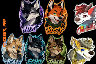 draw furry badge furry sticker fursona ref sheet furry emotes furry art nsfw art