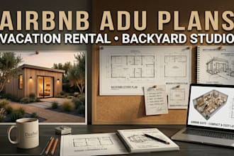 design airbnb adu floor plans for vacation rentals and backyard studio projects