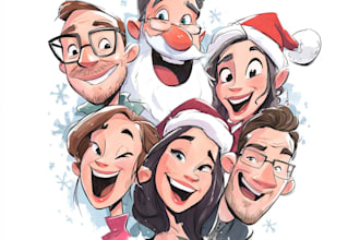 draw christmas cartoon caricature