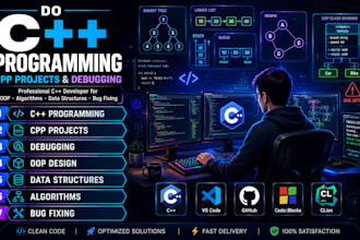 do c programming, cpp projects, debugging, oop, data structures and algorithms