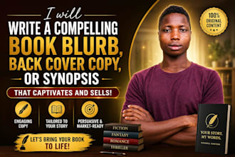 a professional book blurb, book description, and synopsis for your novel