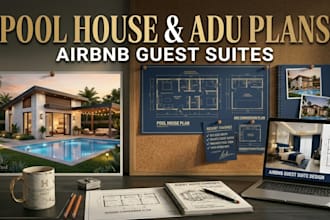 design airbnb adu floor plans for pool house and guest suite rental projects