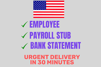 prepare employee payroll stub and  and employer payroll stub