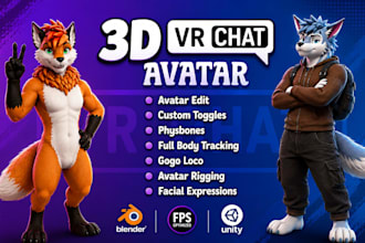 professional edit customize and optimize your vrchat avatar in unity and blender