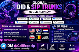 setup USA sip trunk for inbound and outbound,did number,toll number,3cx,pbx,IVR