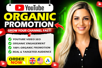 do organic youtube video promotion, SEO and channel growth