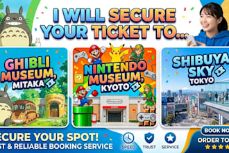 secure ghibli museum, nintendo museum and shibuya sky ticket