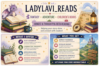 beta read your fantasy, childrens, and adventure story