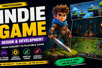 develop a unique indie game in unity for PC and mobile