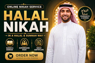 guide and officiate valid online nikah, shahada with imam and nikah certificate
