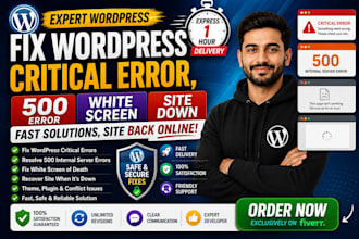 fix wordpress critical error, 500 error, white screen and site down