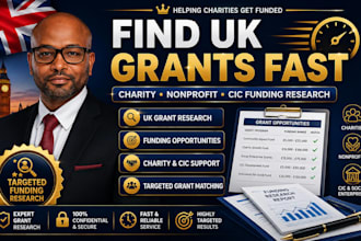 do UK grant research for charities nonprofits and cic funding for fast approval