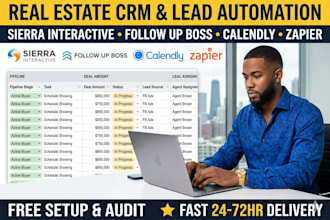 real estate crm sierra interactive follow up boss calendly zapier automation