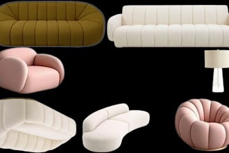 build low li full perm 3d mesh furniture set for 3d second life imvu