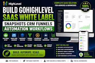 build gohighlevel saas white label snapshots CRM funnels automation workflows