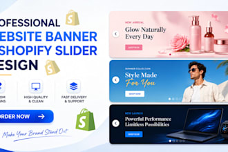 design professional website banner, shopify slider, hero banner and hero image