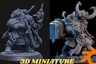 sculpt miniatures, figurines and creatures for 3d printing