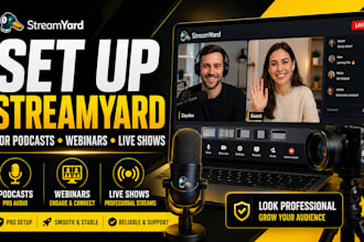 set up streamyard for podcasts webinars and live shows