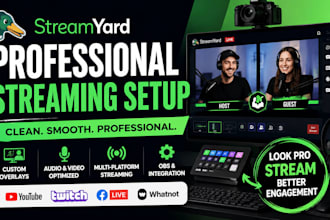 build premium streamyard streaming setup for youtube twitch and whatnot