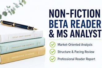 beta read your non fiction manuscript for KDP and acx