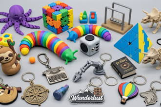 design custom 3d fidget clicker toy keychain model 3mf stl file for 3d printing