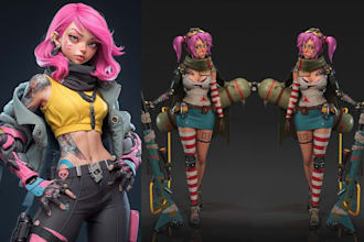 realistic 3d stylized character game 3d character model for unity unreal engine
