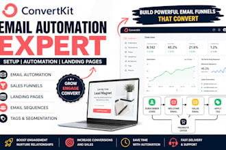 setup convertkit email automation sequence and landing page
