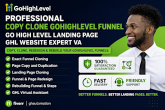 copy clone gohighlevel funnel go high level landing page ghl website expert VA