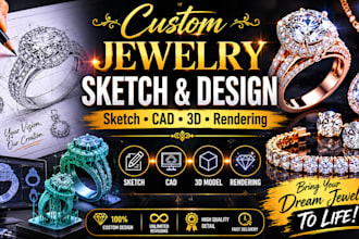 do pro jewelry cad design and realistic 3d rendering