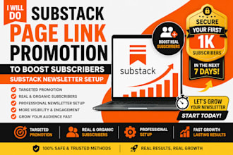 do substack page link promotion to boost subscriber substack newsletter setup