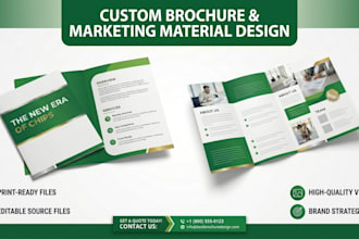 custom marketing material bifold brochure trifold brochure brochure design