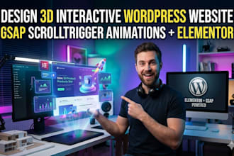 design 3d interactive wordpress elementor website scrolltrigger animation gsap