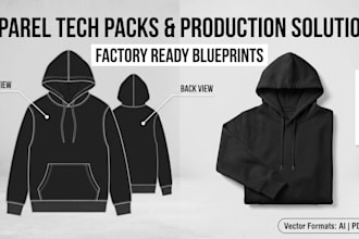 create a factory ready clothing tech pack for apparel production