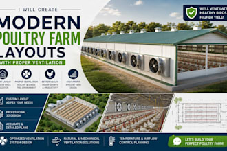 create modern poultry farm layouts with proper ventilation