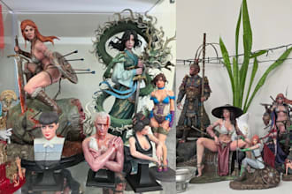 3d print and paint premium 3d anime figure action figure statue in resin printer