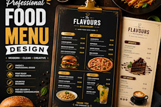 food menu design, restaurant menu cafe menu and food business