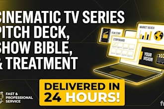 create TV series pitch deck, show bible, or treatment