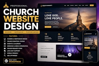 design modern church website church wordpress website non profit website