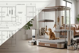 creating luxury 3d designs for innovative pet cages, toys, and feeding systems