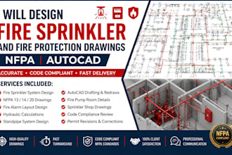 design fire sprinkler and fire protection drawings nfpa autocad