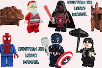 design custom 3d lego minifigures 3d lego model car vehicle 3d character model